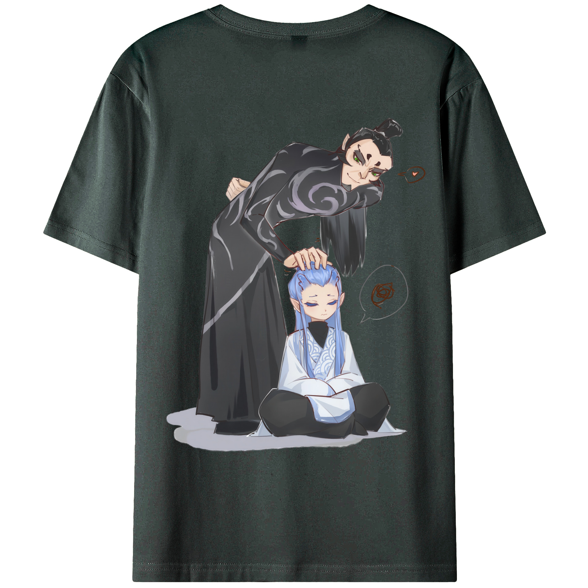 （画像用） Ne Zha 2 ナタ 魔童の大暴れ 綿100％ メンズ半袖Tシャツ（バックプリント） 通気性